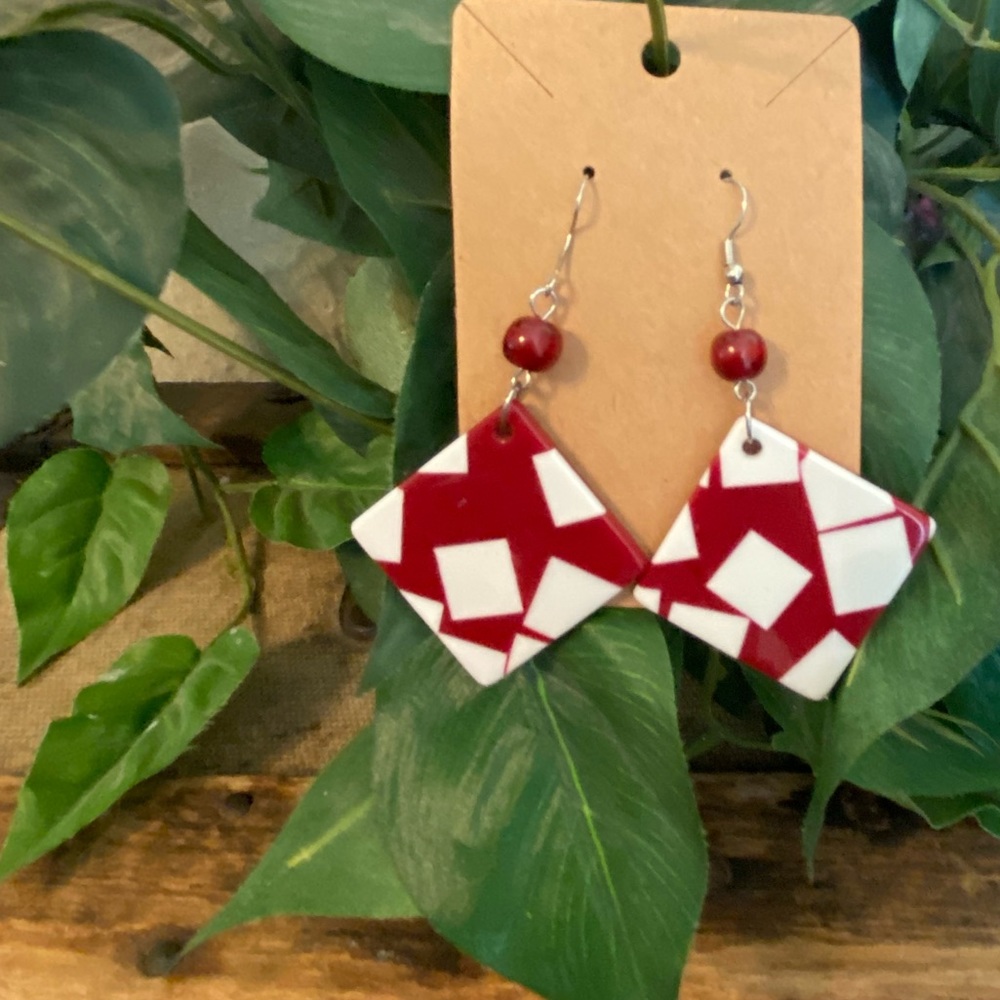 Red/White Earrings